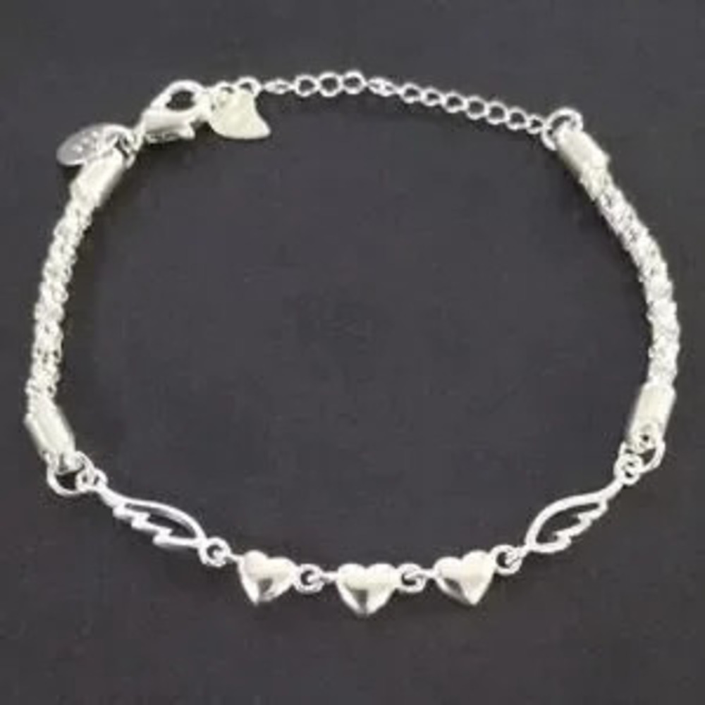 Heart Wings Angel Love Bracelet Sterling Silver 925 birthday Christmas Gift NEW!